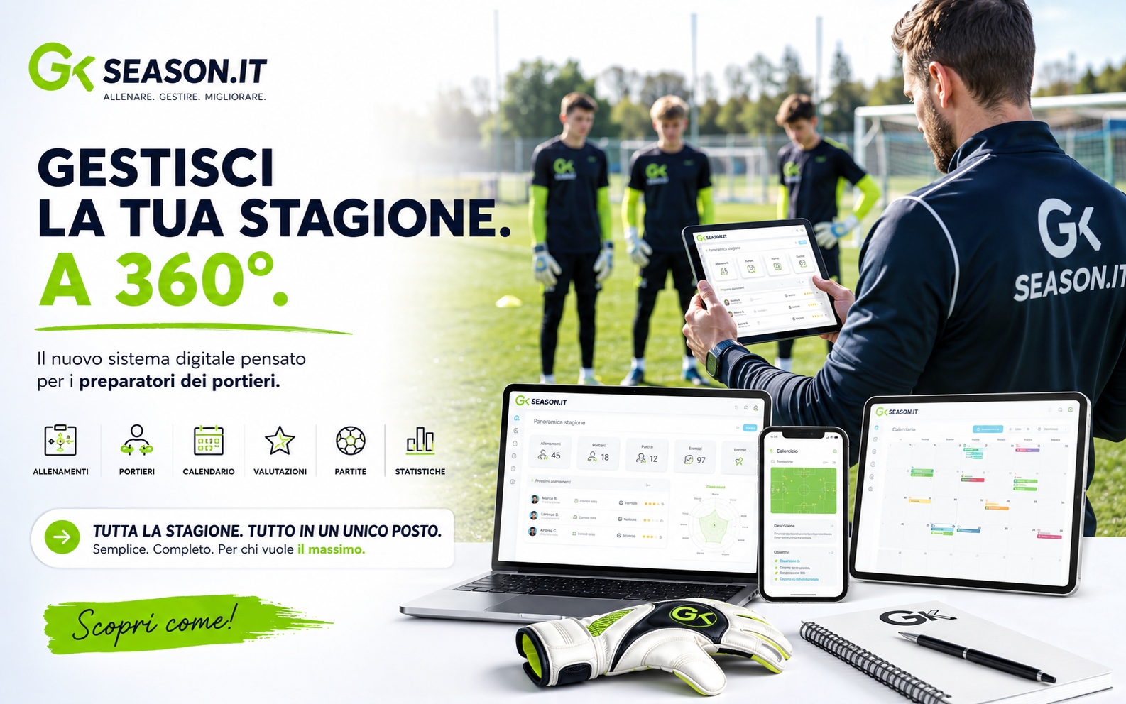 GKSeason, il sistema digitale per gestire la stagione del preparatore dei portieri
